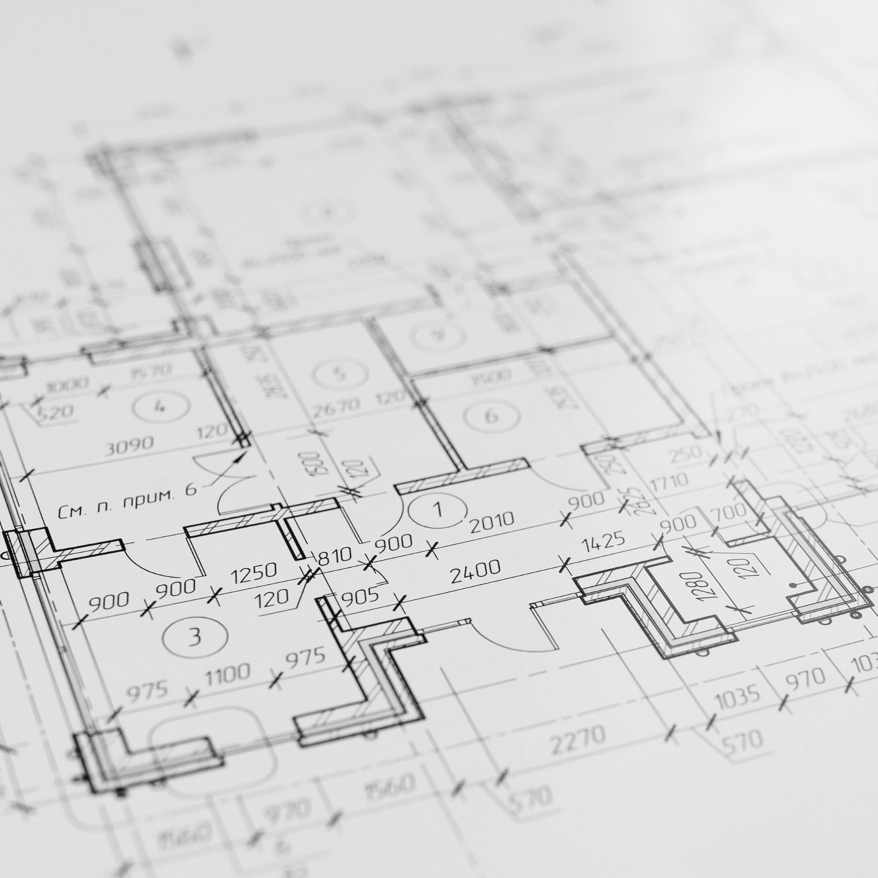 Detailed architectural floor plan on paper